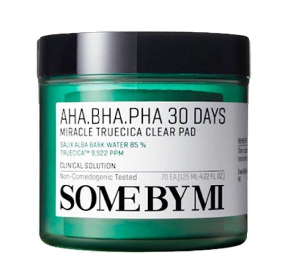 Some By Mi Gyengéd vattakorongok bőrtisztításhoz AHA BHA PHA 30 Days
(Miracle Truecica Clear Pad) 70 db