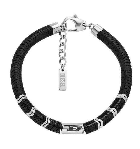 Diesel Stílusos acél bicolor karkötő hematittal DX1574931
