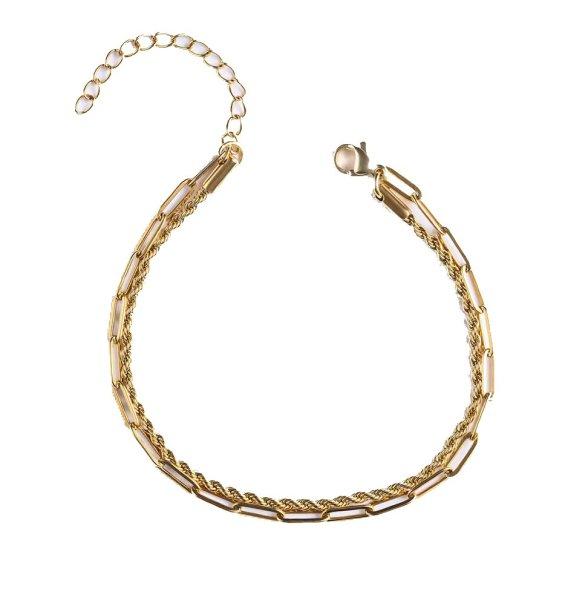 Emily Westwood Elegáns dupla karkötő aranyozott acélból Elysian EWB250190G