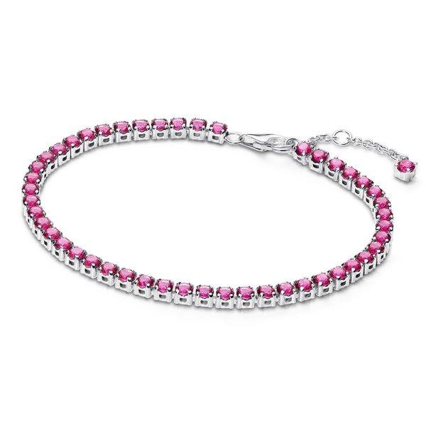Pandora Ezüst karkötő rózsaszín cirkónium kövekkel Timeless 591469C04 18
cm