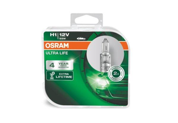 OSRAM Ultra Life H1 12V 55W Halogén Izzó (2 db)