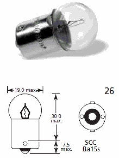 Lucas LLB207T 12V 5W BA15s R5W izzó