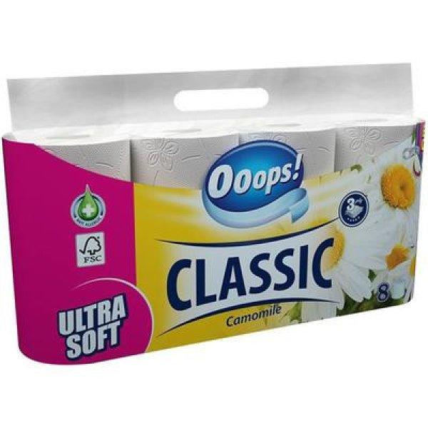 Toalettpapír, 3 rétegű, kistekercses, 8 tekercs, OOOPS "Classic",
kamilla