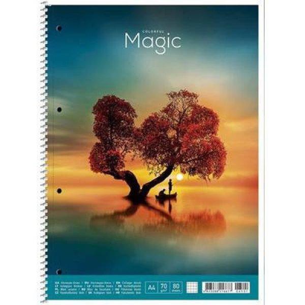 Spirálfüzet, A4+, kockás, 80 lap, SHKOLYARYK "Colourful magic",
vegyes