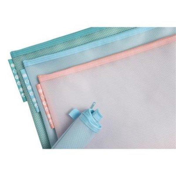 Rendszerező tasak, cipzáras, hálós, A4, EXACOMPTA "Chromaline
Pastel", vegyes színek