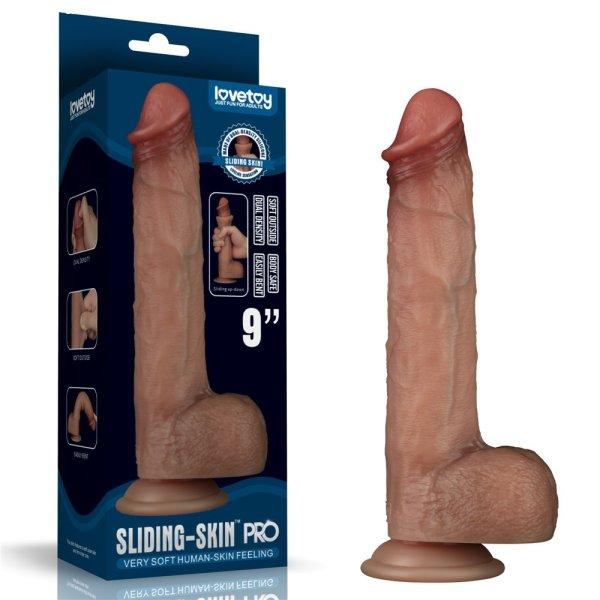  9'' Sliding Skin Pro Dual Layer Silicone Dong 