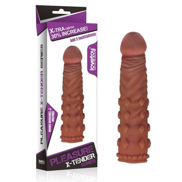  Pleasure X-Tender Penis Sleeve Brown 5 