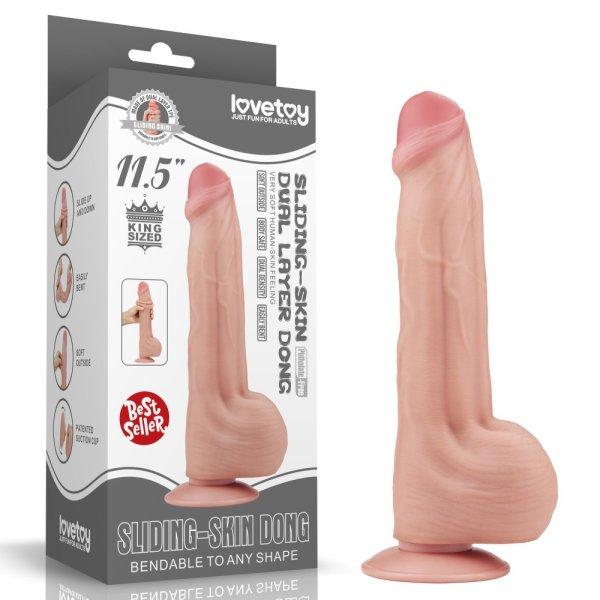  11.5'' King Sized Sliding Skin Dual Layer Dong 