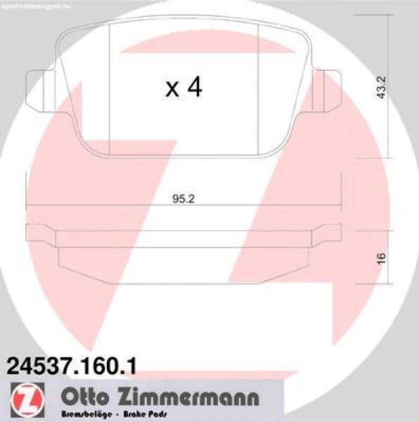 Hátsó fékbetét garnitúra – Zimmermann 24537.160.1 (Ford, Volvo)