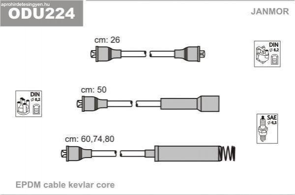 JANMOR ODU224 gyújtókábel készlet – (OE: 1612513) (kompatibilitás: lásd
a leírásban)