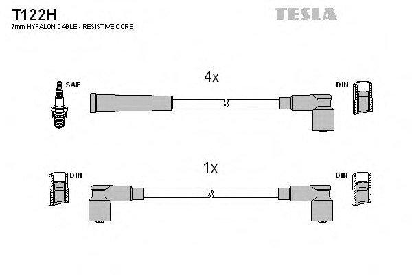 TESLA T122H gyújtókábel készlet – 5 darabos (kompatibilitás: lásd a
leírásban)