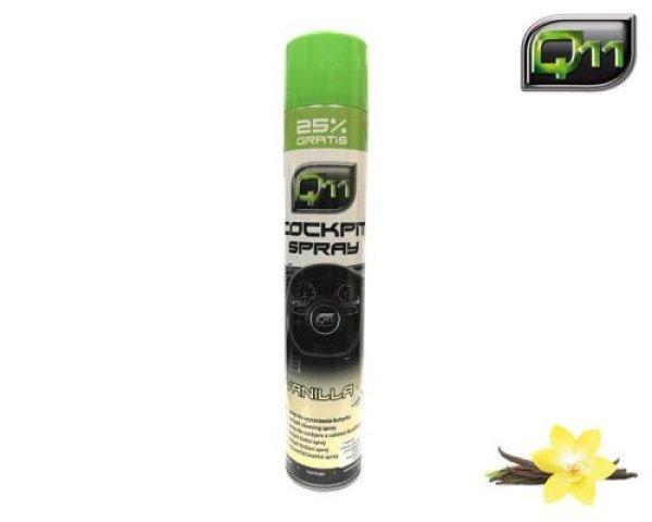 Q11 műszerfaltisztító és ápoló spray – vanília illatú, matt hatású,
750 ml