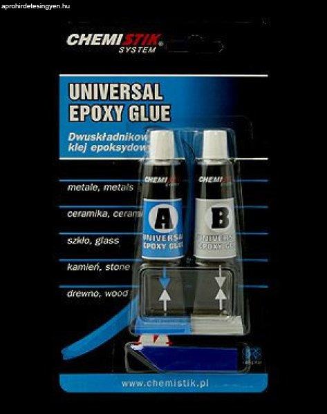 43-600 Chemistik Universal 5 perces átlátszó epoxi ragasztó, 2x15 g