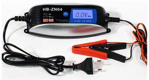 HB-ZN04 Okos, automata akkumulátortöltő 6-12V 4A digitális kijelzővel