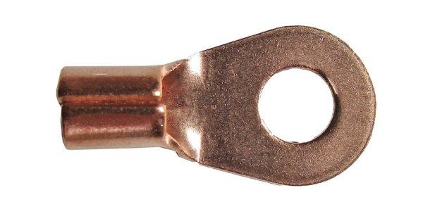 Vörösréz kábelsaru 8 mm furatátmérővel, 25 mm² vezetékhez – 25
db/csomag (002634)