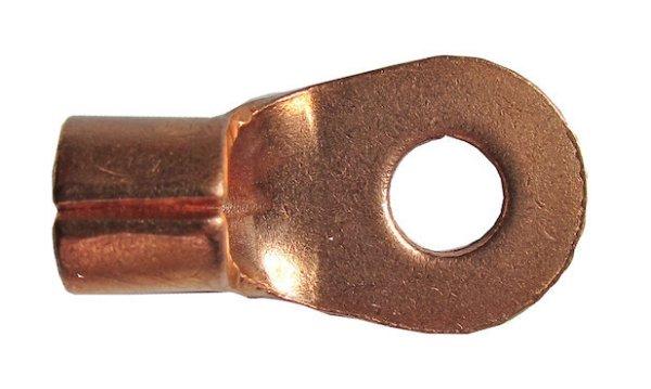 Vörösréz kábelsaru 8 mm furatátmérővel, 35 mm² vezetékhez – 25
db/csomag