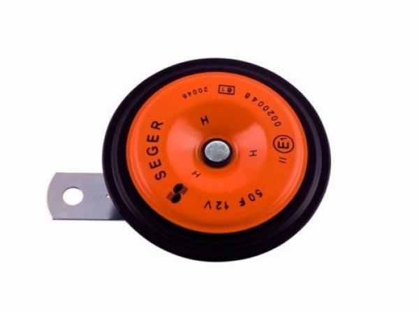 Seger tányérkürt, 12V, 435Hz, magas hang, 91 mm átmérőjű