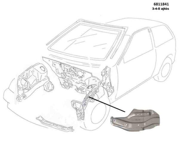 Hossztartó Gerenda Eleje, Lengőkar Rögzitő Bal 6811841 (Suzuki)