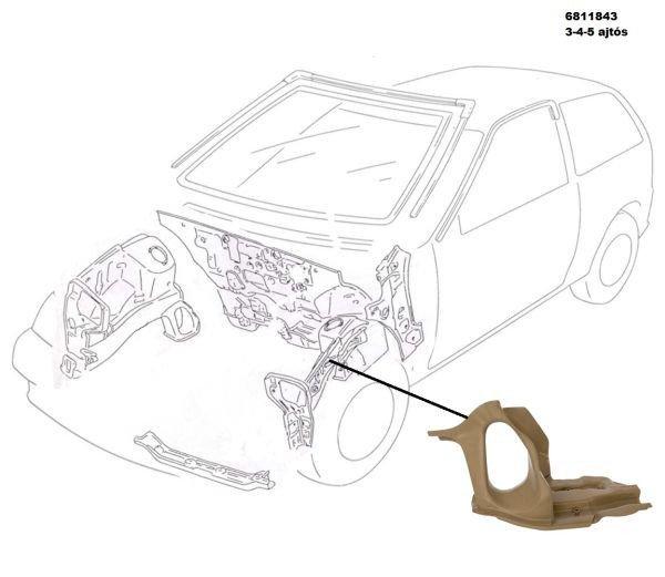 Hosszt. Gerenda Első Doblemez Javítóval Bal 6811843 (Suzuki)