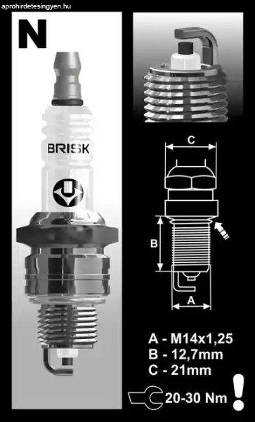 Brisk N15YC gyújtógyertya – M14x1,25 – menethossz 12,7 mm – kulcsméret
21 mm (kompatibilitás: lásd a leírásban!)