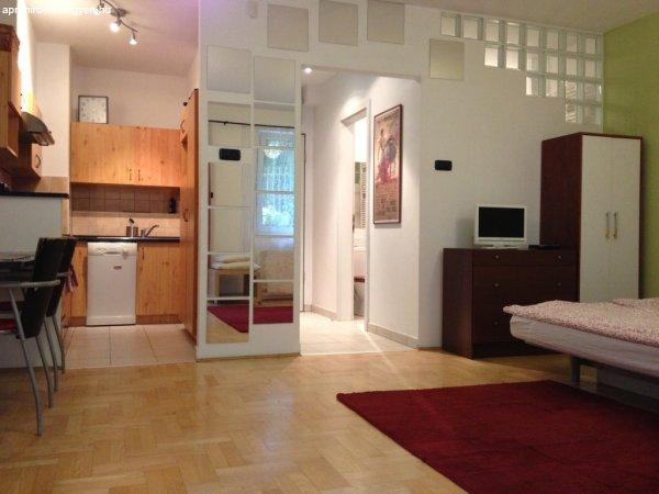 32.43 négyzetméteres, 1 szobás, újépítésű, kertre néző, kiadó lakás
- Budapest VII. kerület