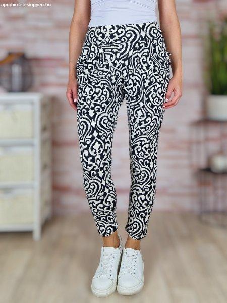 Mintás, zsebes, gumis derekú nadrág S-M,L-XL
