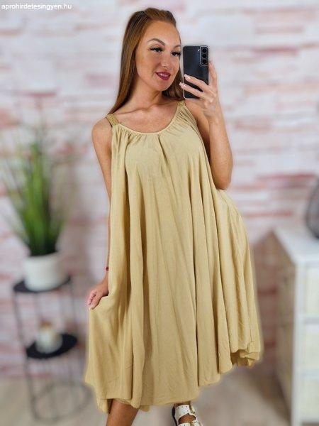 Hímzett pántos, a vonalú, viszkóz anyagú ruha L-XL