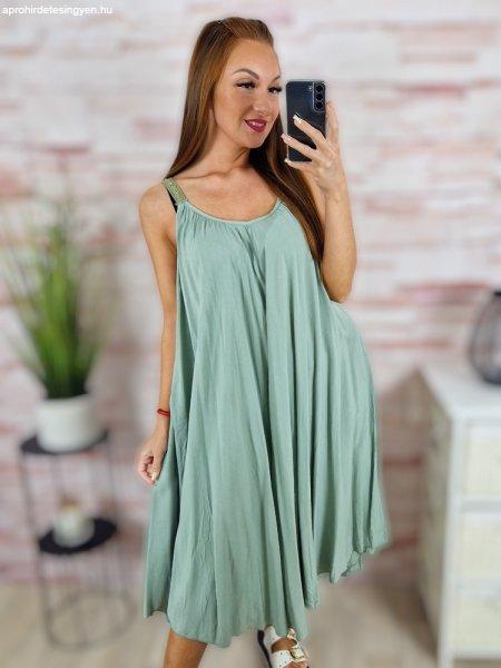 Hímzett pántos, a vonalú, viszkóz anyagú ruha L-XL