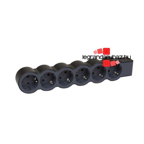Legrand Elosztósor Standard 6x2P+F, vezeték nélkül, fekete, Legrand 694580