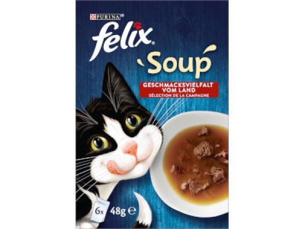 Felix Cat Soup 6x48g Házias válogatás szószban