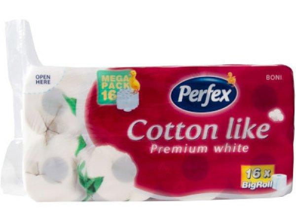 Perfex Cotton Like wc papír 16 tekercs 3réteg