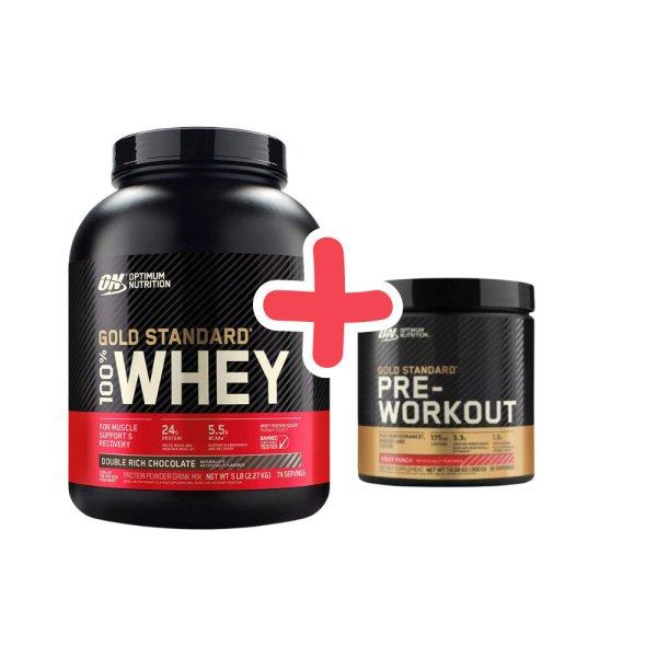 Optimum Nutrition Gold Standard 100% Whey 2270g (5lb) Strawberry+ ajándék ON
Pre-Workout Fruit Punch 330g