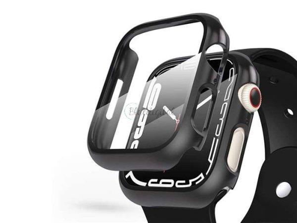Apple Watch 7/Series 8 (41 mm) védőtok beépített edzett üveggel - DEFENSE
360 - fekete (ECO csomagolás)