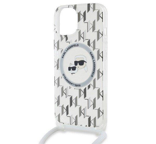 KARL LAGERFELD IML MONOGRAM CROSSBODY K&CH HEADS MAGSAFE szilikon telefonvédő
(ütésállóság, MagSafe, nyakpánt) ÁTLÁTSZÓ Apple iPhone 15
