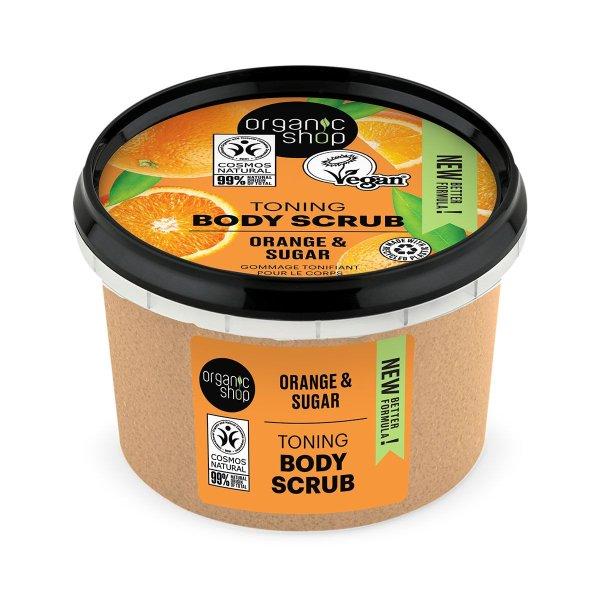 Organic Shop Tonizáló testradír Narancs és cukor (Toning Body Scrub) 250 ml
