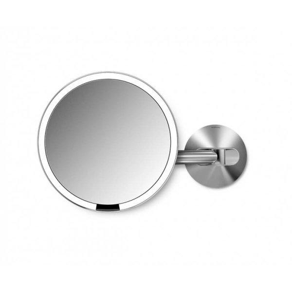 Simplehuman Érzékelős falra szerelhető kozmetikai tükör LED
világítással, 5x nagyítással Matt stainless steel