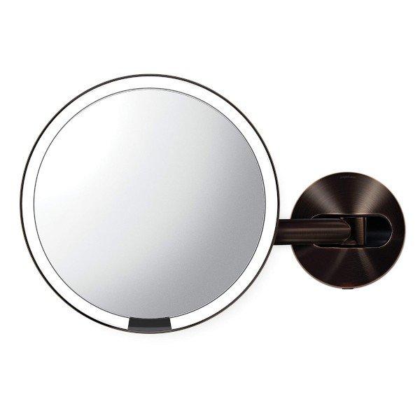 Simplehuman Fali kozmetikai tükör érzékelővel Dark Bronze