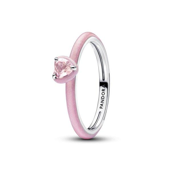 Pandora Eredeti rózsaszín ezüst gyűrű ME 193088C02 52 mm