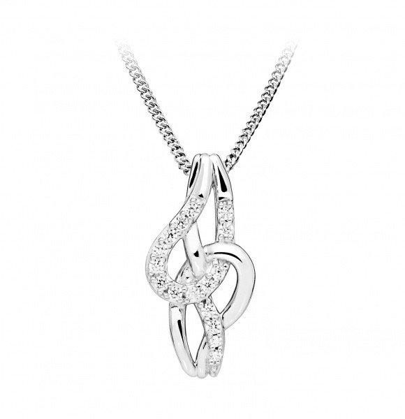 Silver Cat Gyönyörű ezüst nyaklánc cirkónium kövekkel SC449