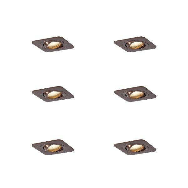 6 darabos, lekerekített, sötét bronz, süllyesztett spotlámpa szett GU10
50mm IP44 - Alberto