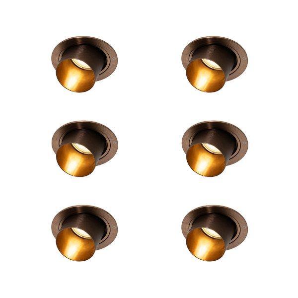 6 darabos modern süllyesztett spotlámpa szett sötét bronz kerek dönthető -
Installa