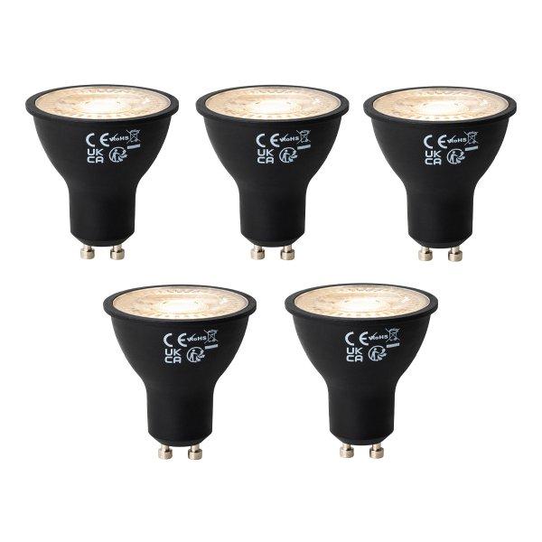 5 darabos GU10 dimmelhető LED izzókészlet fekete 7W 430 lm 2700K