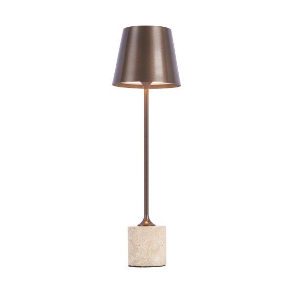 Modern asztali lámpa sötét bronz 37 cm LED-del, dimmelhető, IP54,
újratölthető - Topi