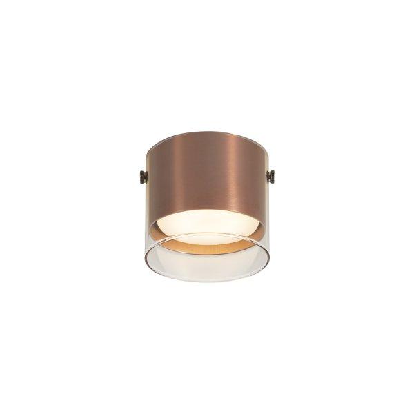 Modern, felületre szerelt spotlámpa sötét bronz színben, üveggel - Drain
