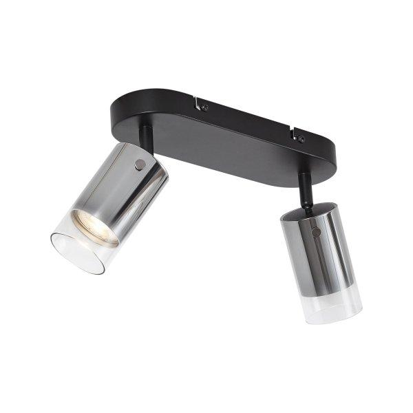 Modern mennyezeti spotlámpa gunmetal színben, 2 lámpás, forgatható és
állítható - Drain