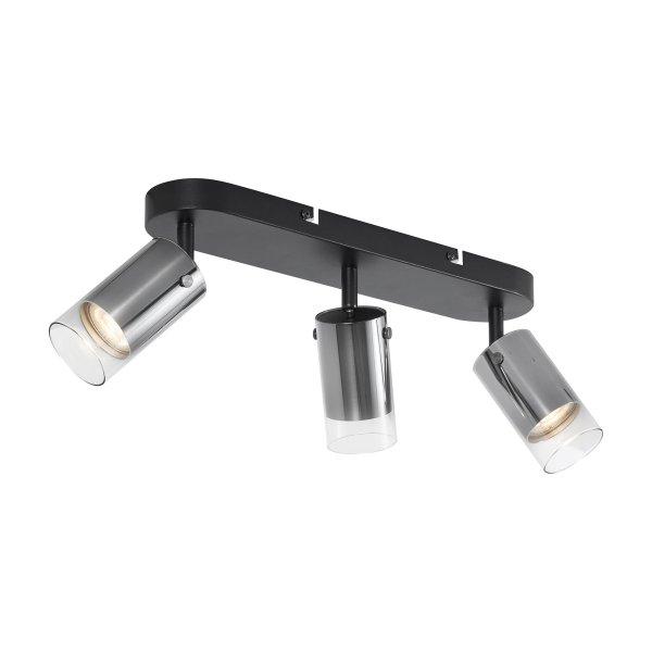Modern mennyezeti spotlámpa gunmetal színben, 3-lámpás, forgatható és
állítható - Drain