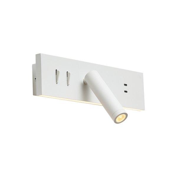 Állítható fehér fali lámpa USB-C csatlakozóval, LED-del - Modric