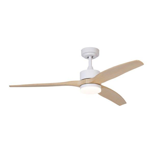 Fehér mennyezeti ventilátor fa mintázattal, 132 cm, LED-del, dimmelhető,
távirányítóval - Joly
