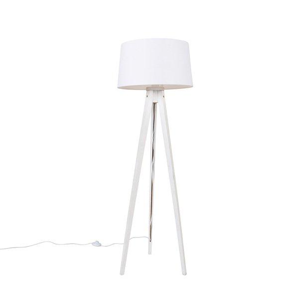 Modern állólámpa háromlábú fehér, fehér vászonbúrával 45 cm - Tripod
Classic
