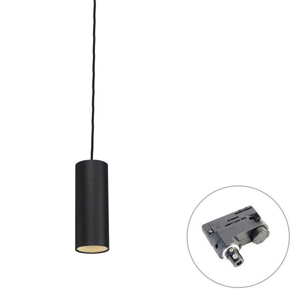 Design függőlámpa fekete, 3 fázisú sínadapterrel - 3 fázisú Tubo